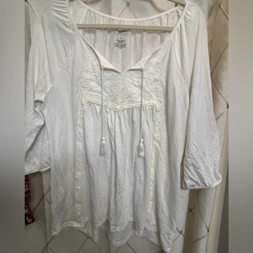 White Sonoma Boho Top - Large